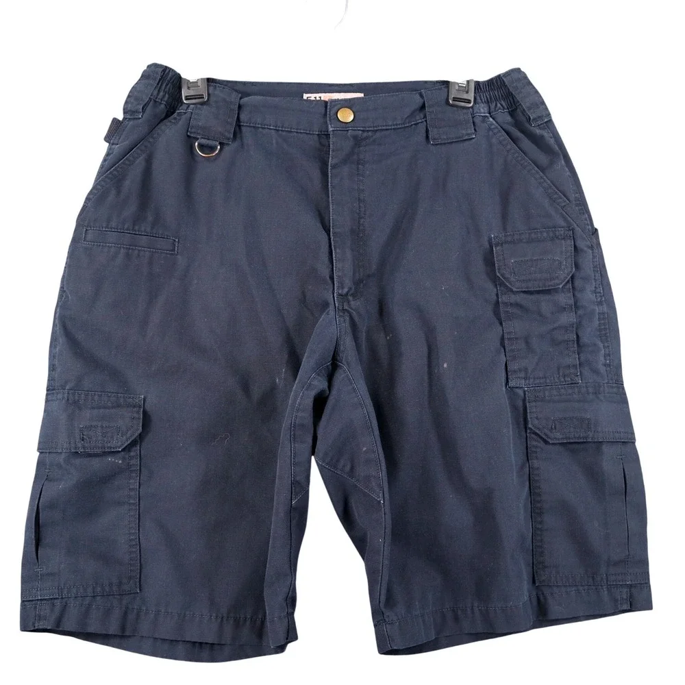5.11 Tactical Cargo Shorts Mens 34 Navy Ripstop Multi-Pocket Outdoor Workwear